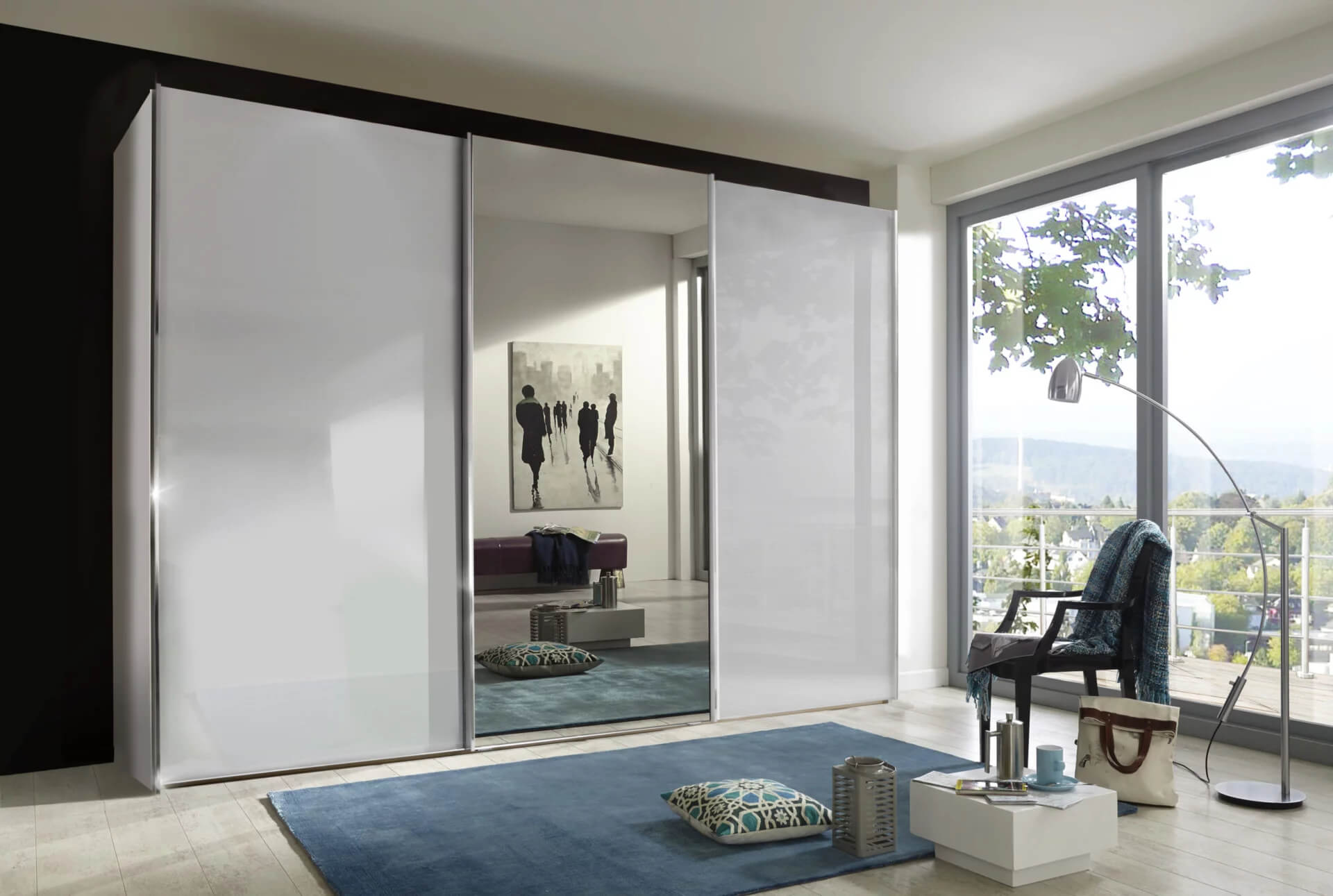 Miami Plus 3 Door Sliding Modern Design Wardrobe